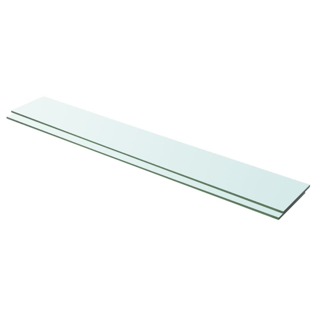 Shelves 2 pcs Panel Glass Clear 39.4"x5.9"