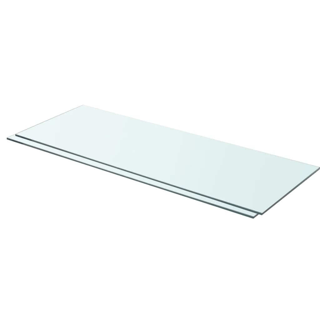 Shelves 2 pcs Panel Glass Clear 31.5"x11.8"