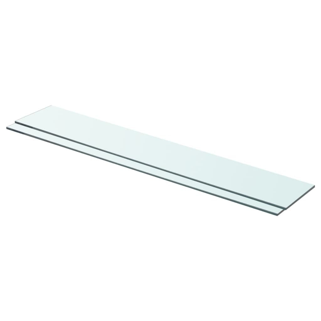 Shelves 2 pcs Panel Glass Clear 31.5"x4.7"