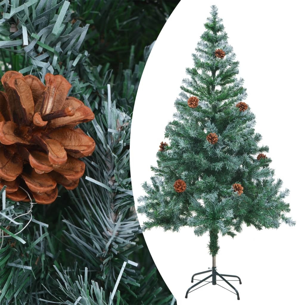 Frosted Christmas Tree with Pinecones 5 ft