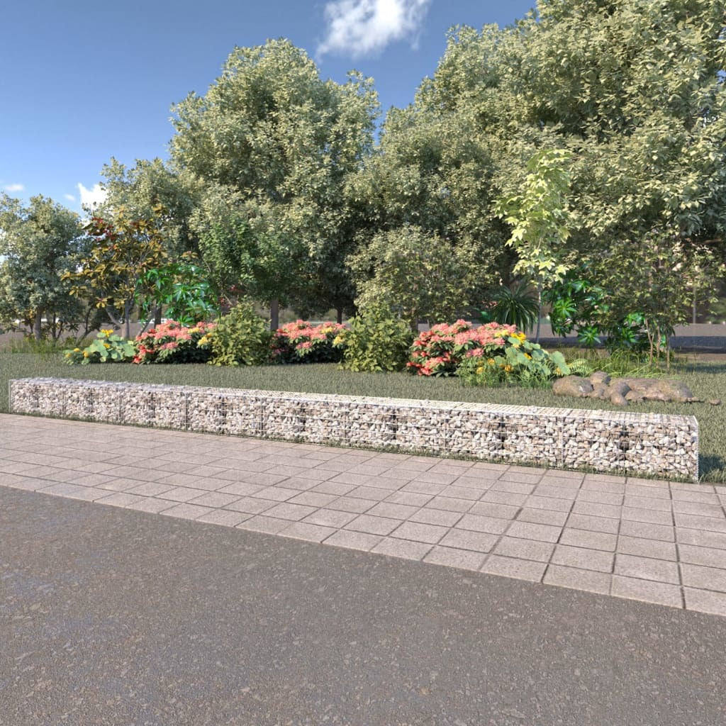 Gabion Wall with Covers Galvanized Steel 354"x19.7"x19.7"