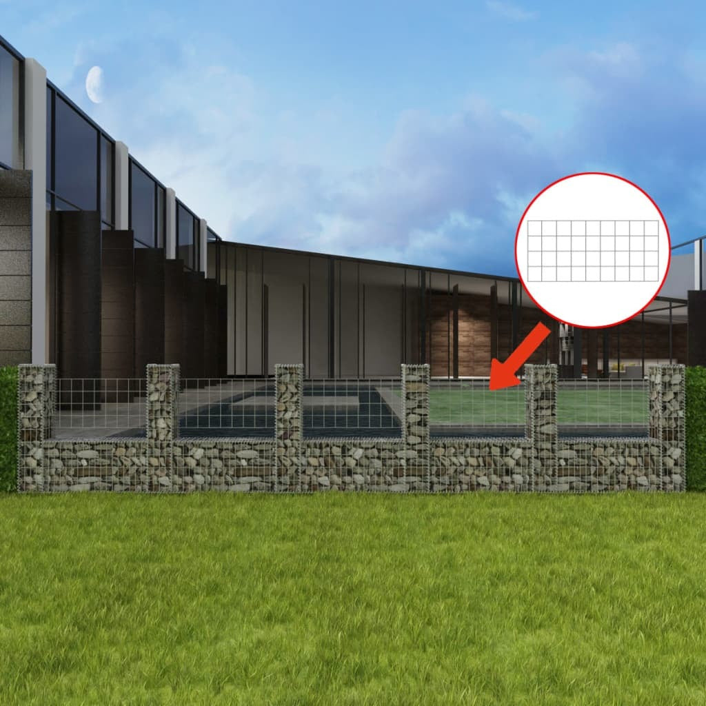 Gabion Basket U-Shape Galvanized Steel 224.4"x7.9"x39.4"