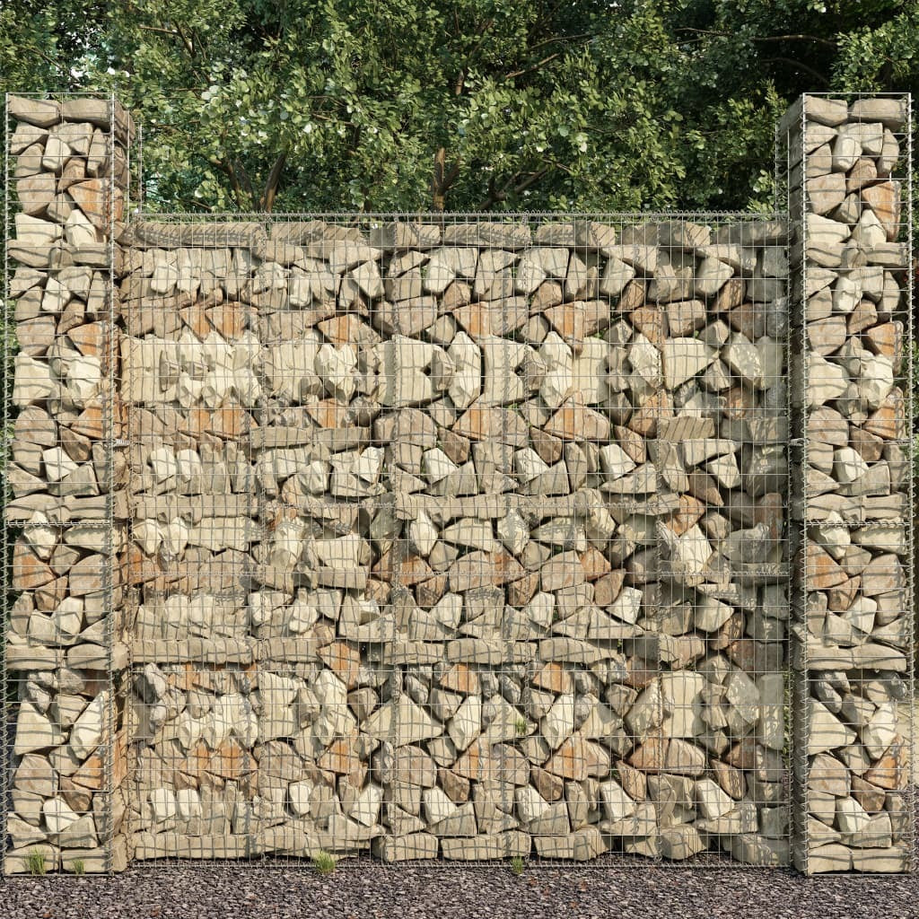 Gabion Wall with Cover Galvanized Steel 236.2"x19.7"x78.7"