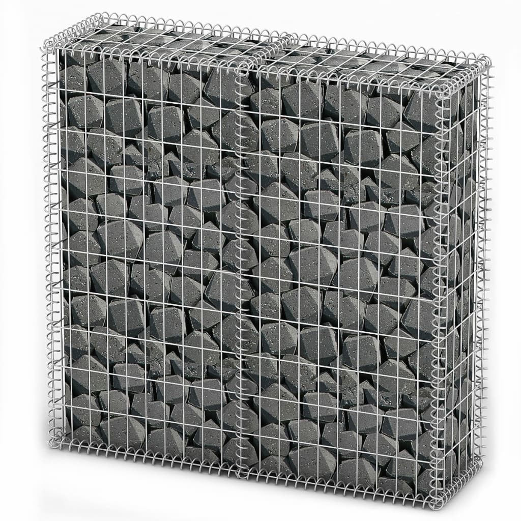 Gabion Basket with Lids Galvanized Wire 39.4"x39.4"x11.8"