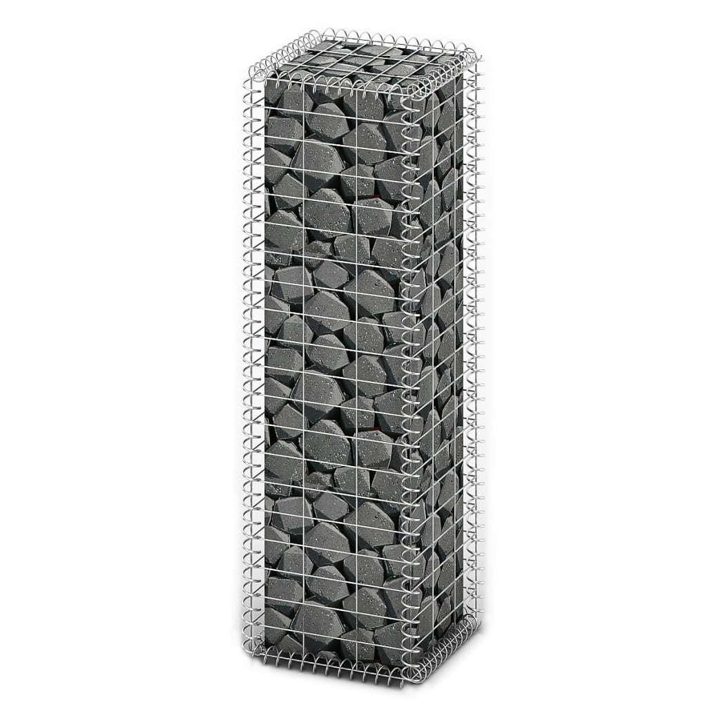 Gabion Basket with Lids Galvanized Wire 39.4"x11.8"x11.8"