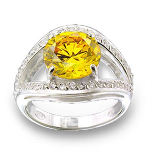 49505 - High-Polished 925 Sterling Silver Ring with AAA Grade CZ in Topaz