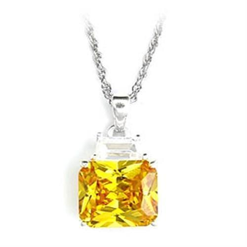 6X310 - High-Polished 925 Sterling Silver Pendant with AAA Grade CZ in Topaz