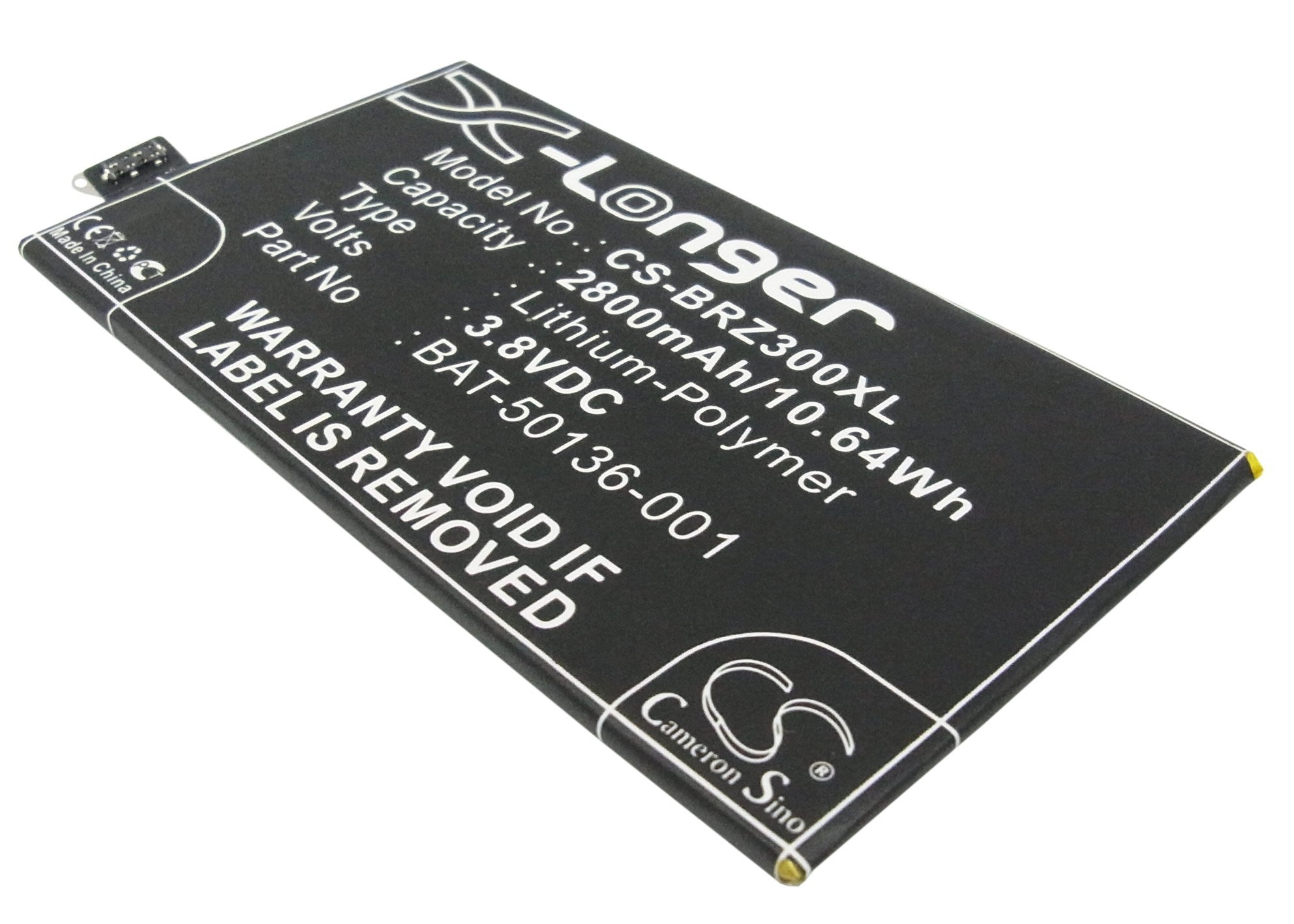 2800mAh Battery - CS-BRZ300XL / Li-Polymer / Volts: 3.8