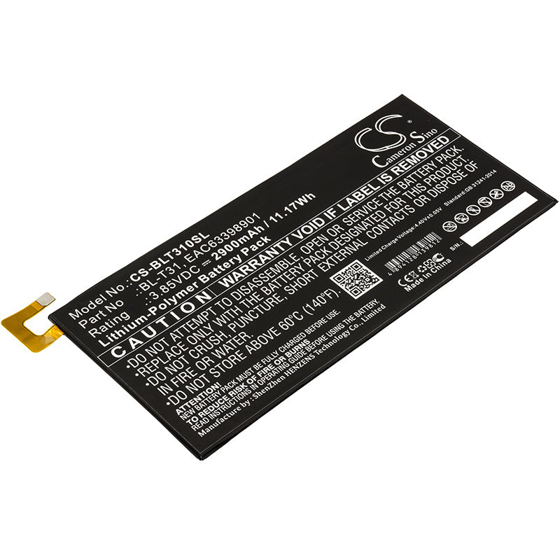 2900mAh Battery - CS-BLT310SL / Li-Polymer / Volts: 3.85