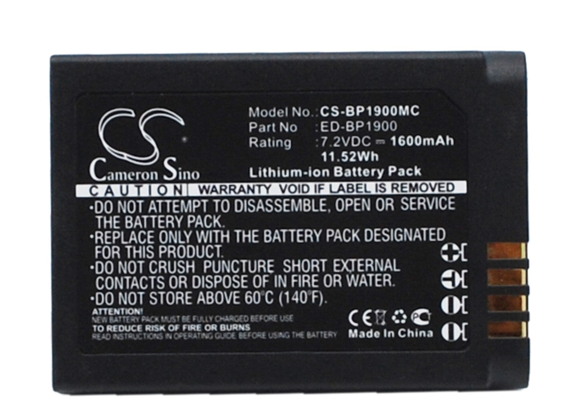 1600mAh Battery - CS-BP1900MC / Li-ion / Volts: 7.2