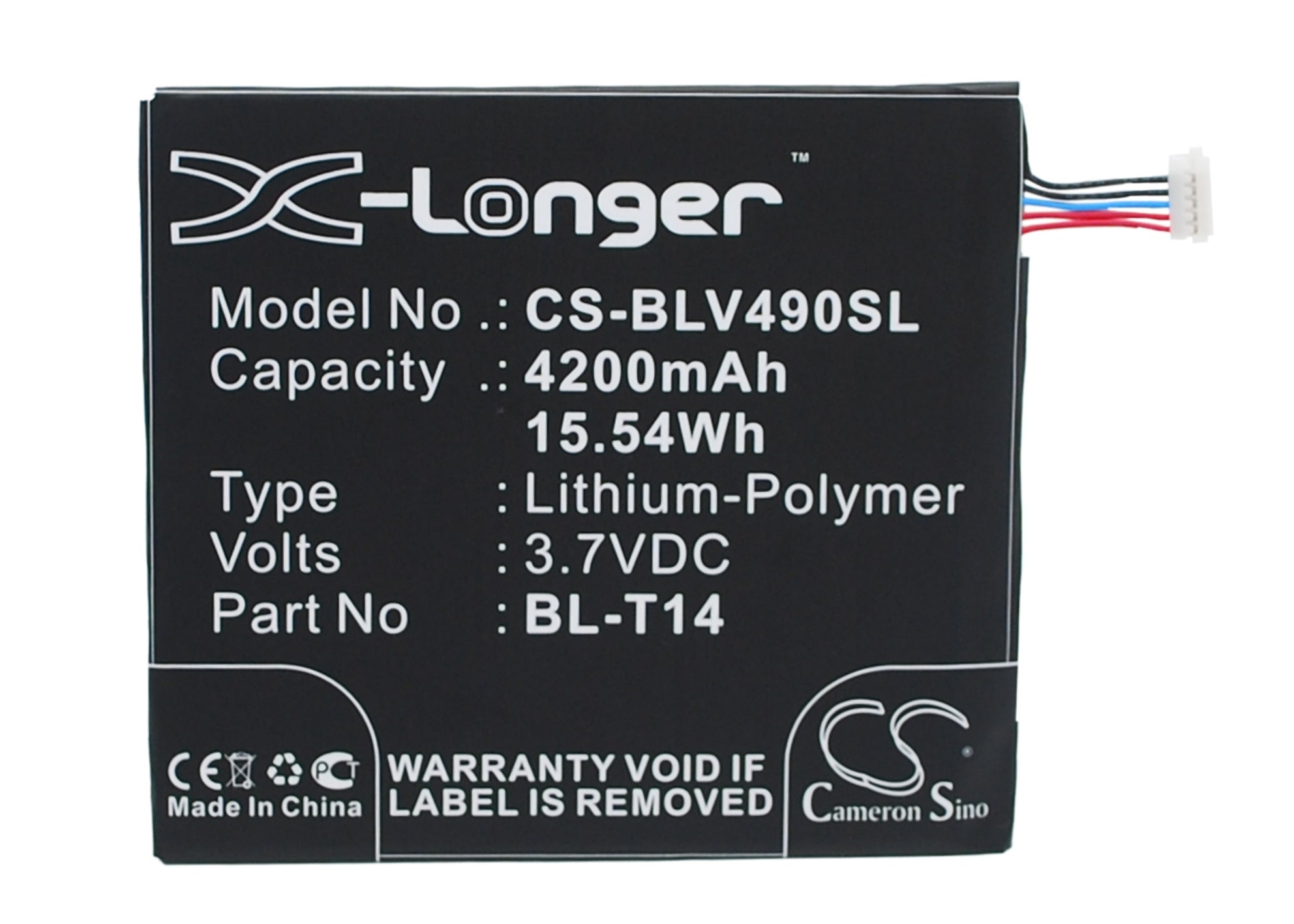 4200mAh Battery - CS-BLV490SL / Li-Polymer / Volts: 3.7V