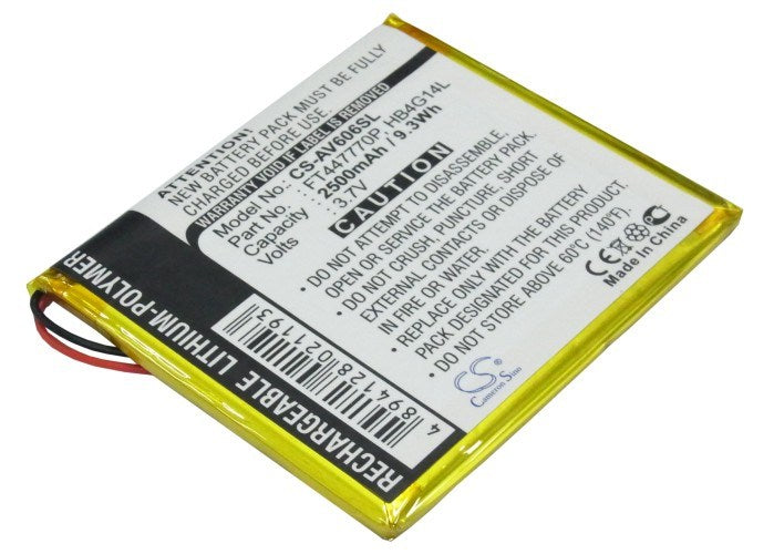 2500mAh Battery - CS-AV606SL / Li-Polymer / Volts: 3.7