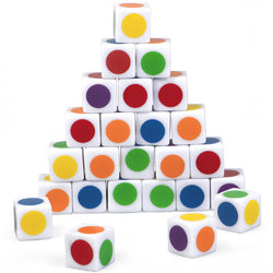 Color Dot Dice, 25-pack