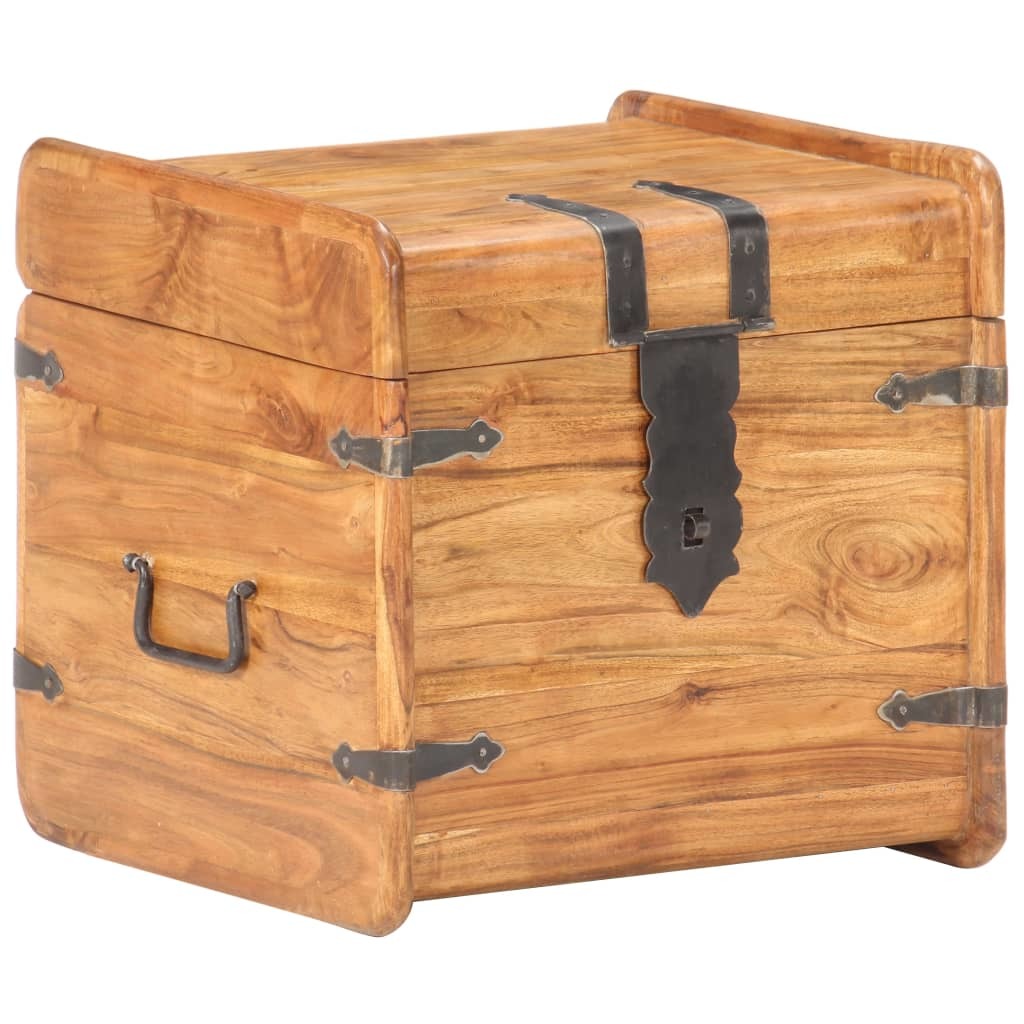 Chest 15.7"x15.7"x15.7" Solid Acacia Wood