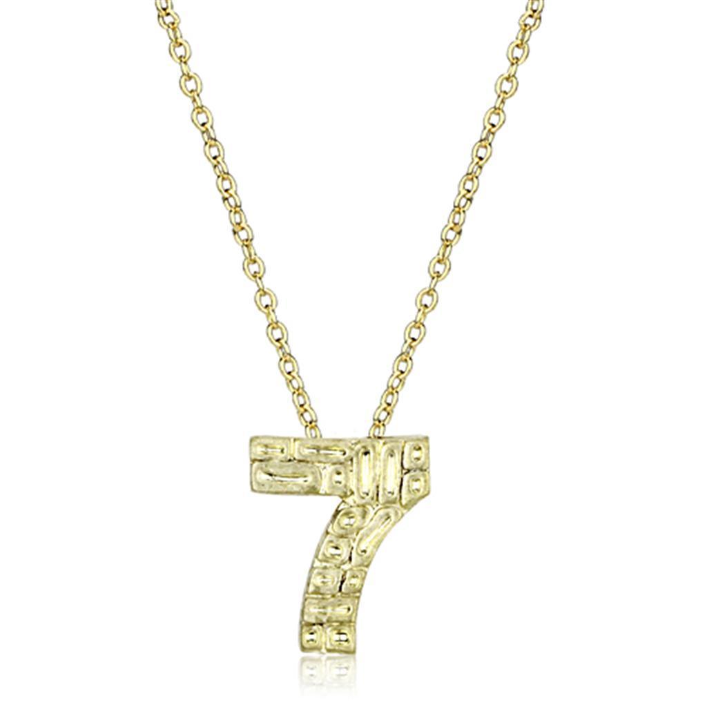 LO3464 - Flash Gold Brass Chain Pendant with Top Grade Crystal in Clear