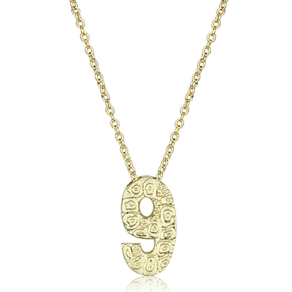 LO3465 - Flash Gold Brass Chain Pendant with Top Grade Crystal in Clear