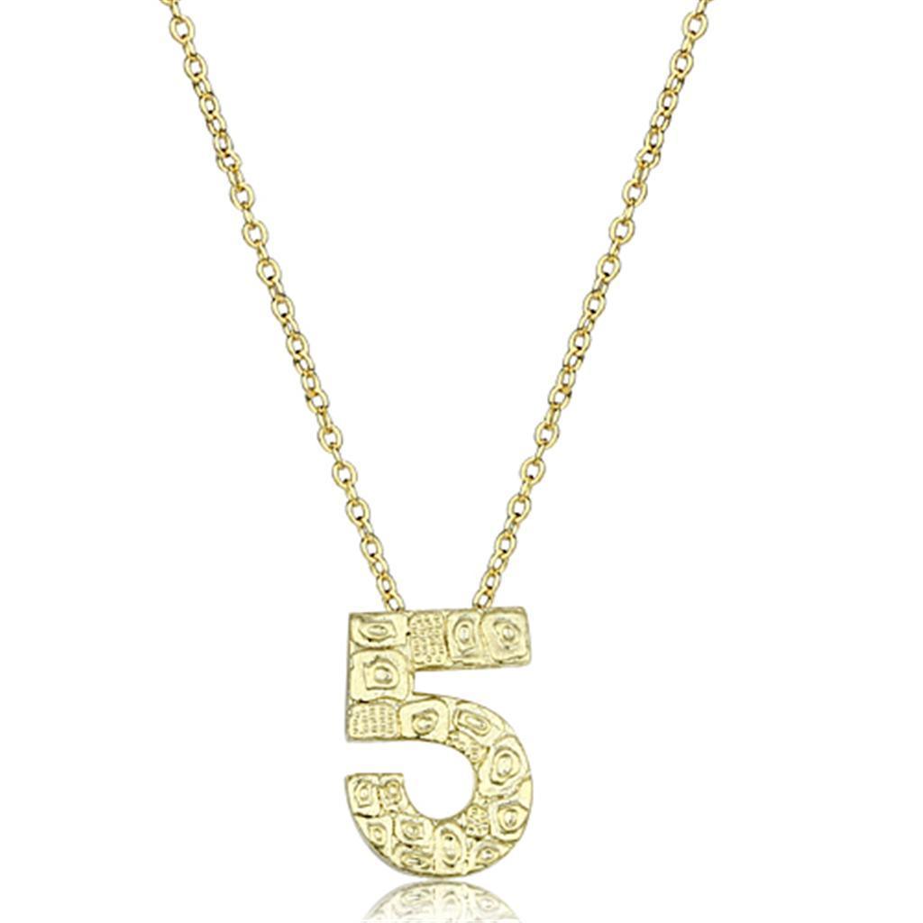 LO3468 - Flash Gold Brass Chain Pendant with Top Grade Crystal in Clear