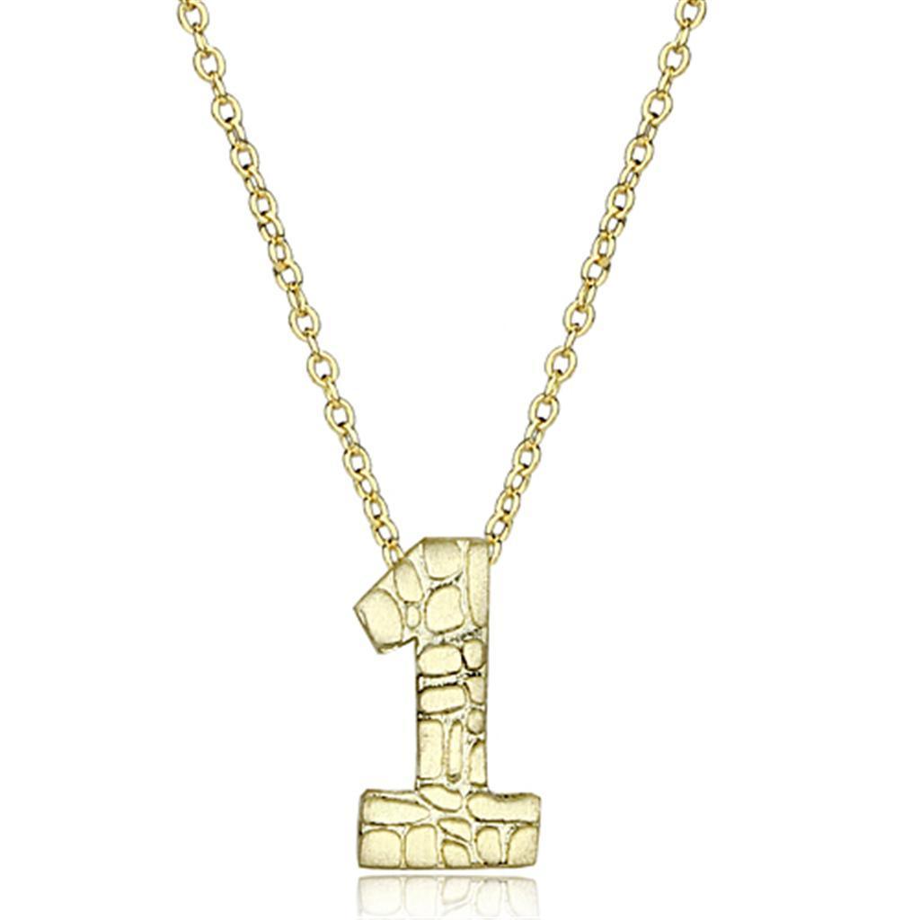 LO3460 - Flash Gold Brass Chain Pendant with Top Grade Crystal in Clear