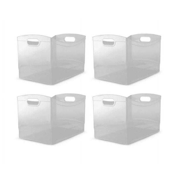 Utility Storage Organizer Bin, Clear, Set of 4