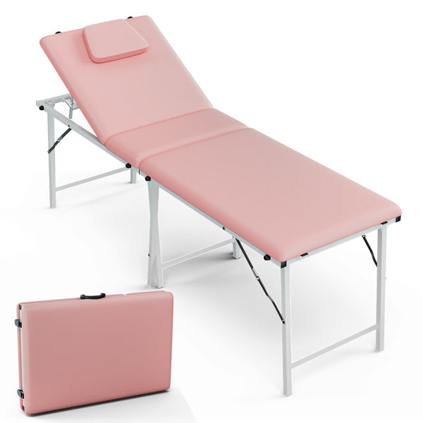 Portable Tattoo Chair Table with Storage Bag, Foldable Spa Bed for Client 2-Section Folding