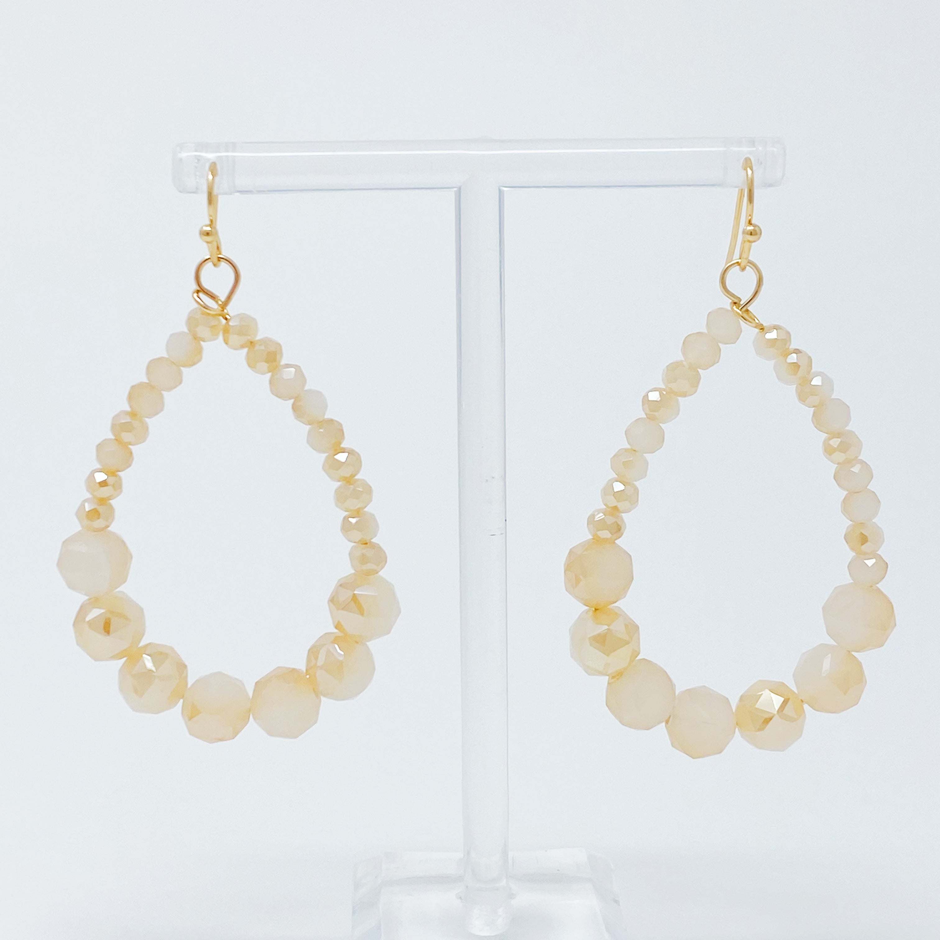 Beaded Teardrop Dangle Earrings