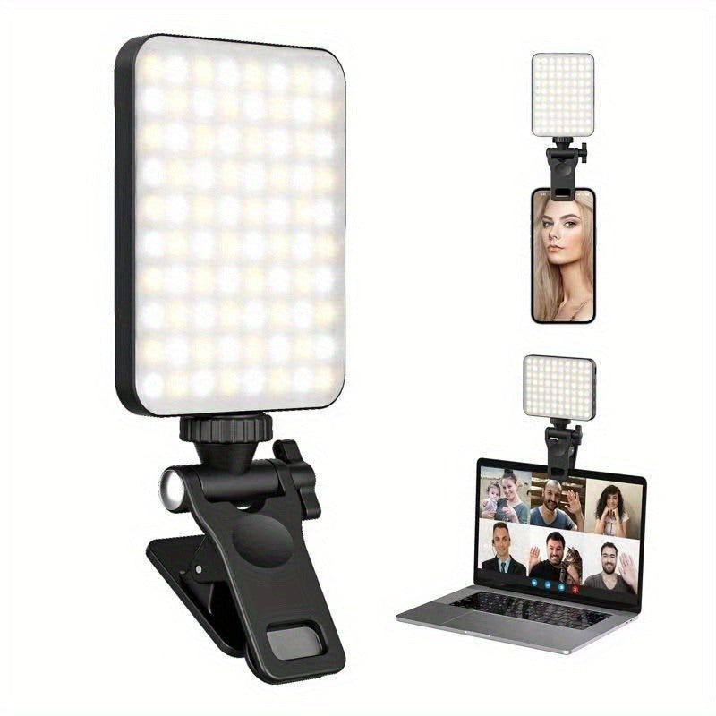 Selfie Light - USB-Rechargeable LED Phone Light - Portable Photo Light with 97+ CRI, Up to 6500K Color Temperature Phone Light for Selfie, Zoom Confer
