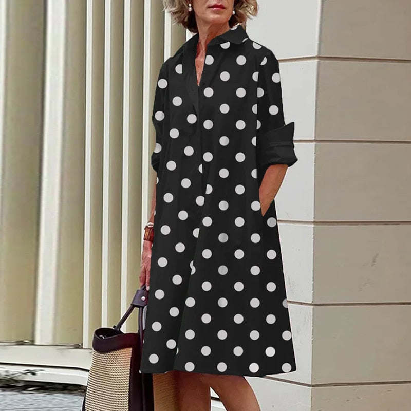 2023 Shirt Dress Women Bohemian Long Sleeve Printed Dress Sexy Boho Style Pocket V Neck Loose Dresses For Women