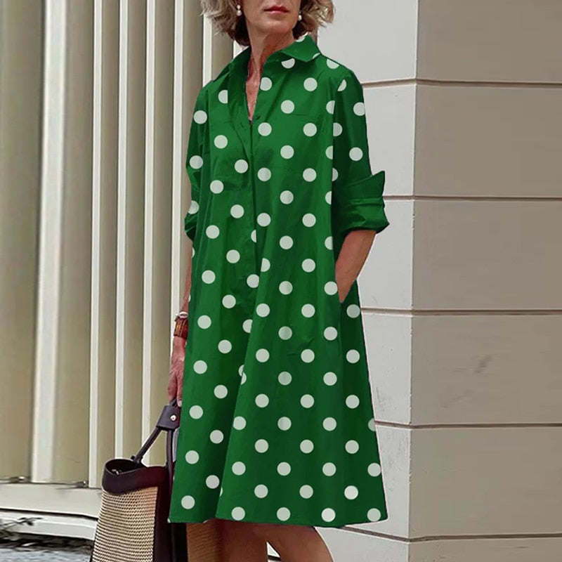 2023 Shirt Dress Women Bohemian Long Sleeve Printed Dress Sexy Boho Style Pocket V Neck Loose Dresses For Women