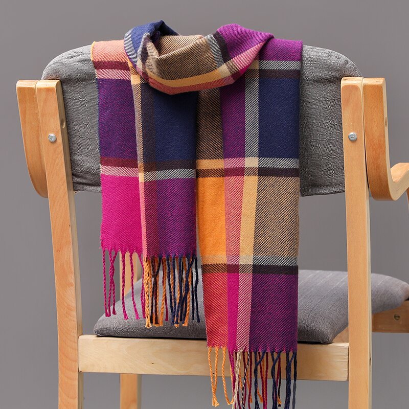 Men girls neckwear Unisex children scarf Autumn winter long thick warm all-match Cashmere shawl pashmina muffler wrap
