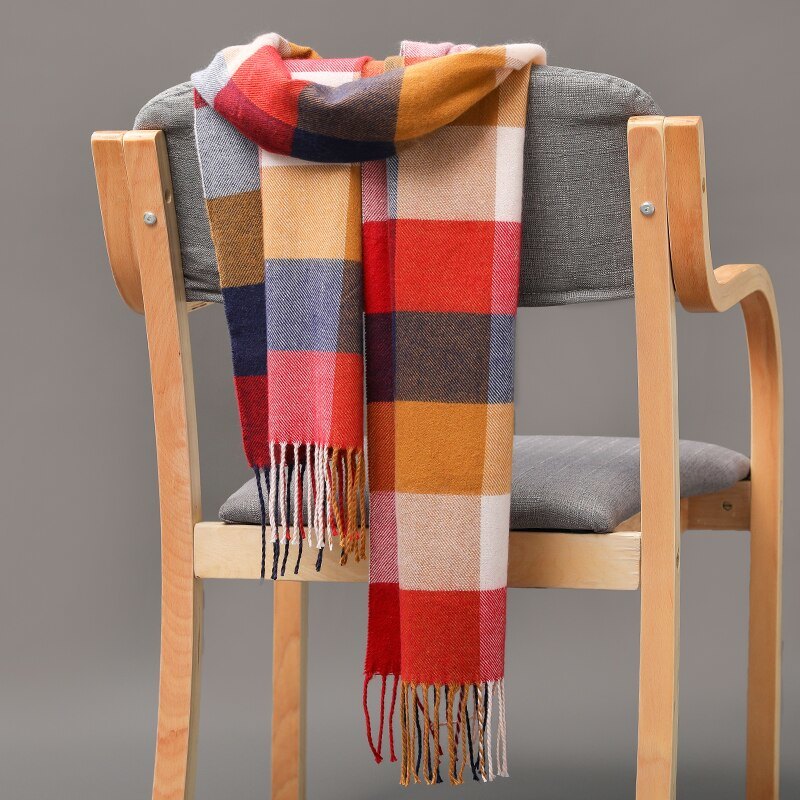 Men girls neckwear Unisex children scarf Autumn winter long thick warm all-match Cashmere shawl pashmina muffler wrap