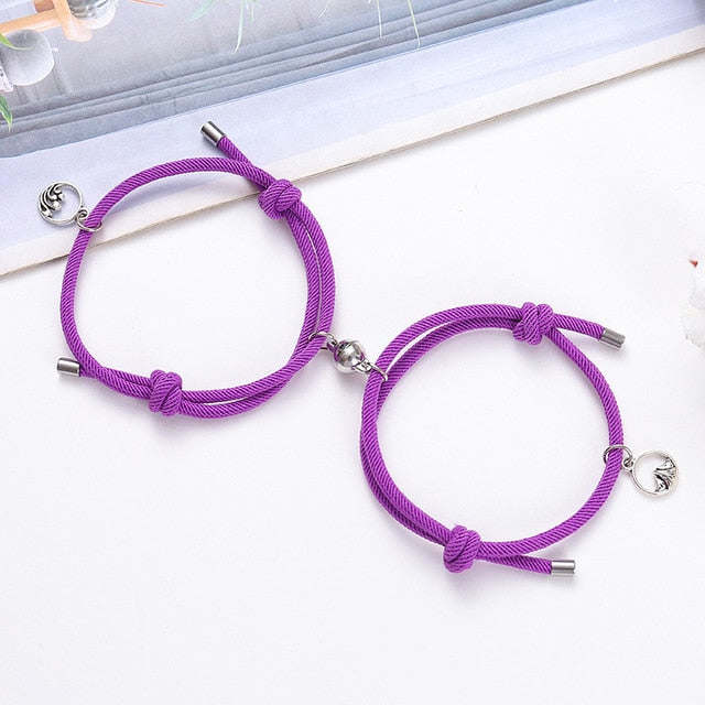 NIUYITID Couple Bracelet For Women Men Fashion Adjustable Magnetic Attract Each Other Long-Distance Love Jewelry Drop Ship