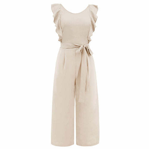 Ruffle Sleeveless Jumpsuit
