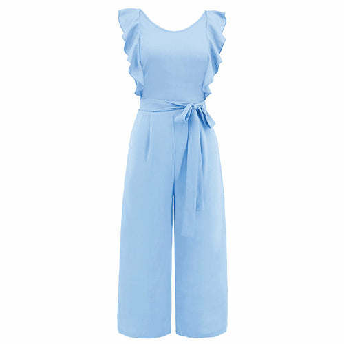 Ruffle Sleeveless Jumpsuit