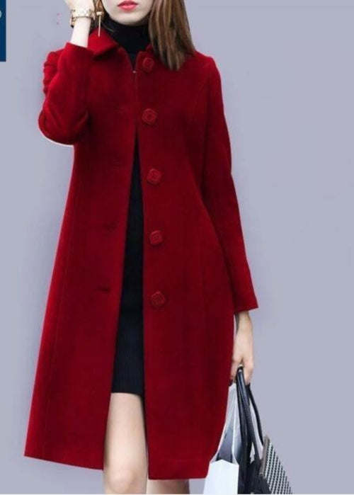 Fashionable Mid Length Women's Wool Coat Jacket