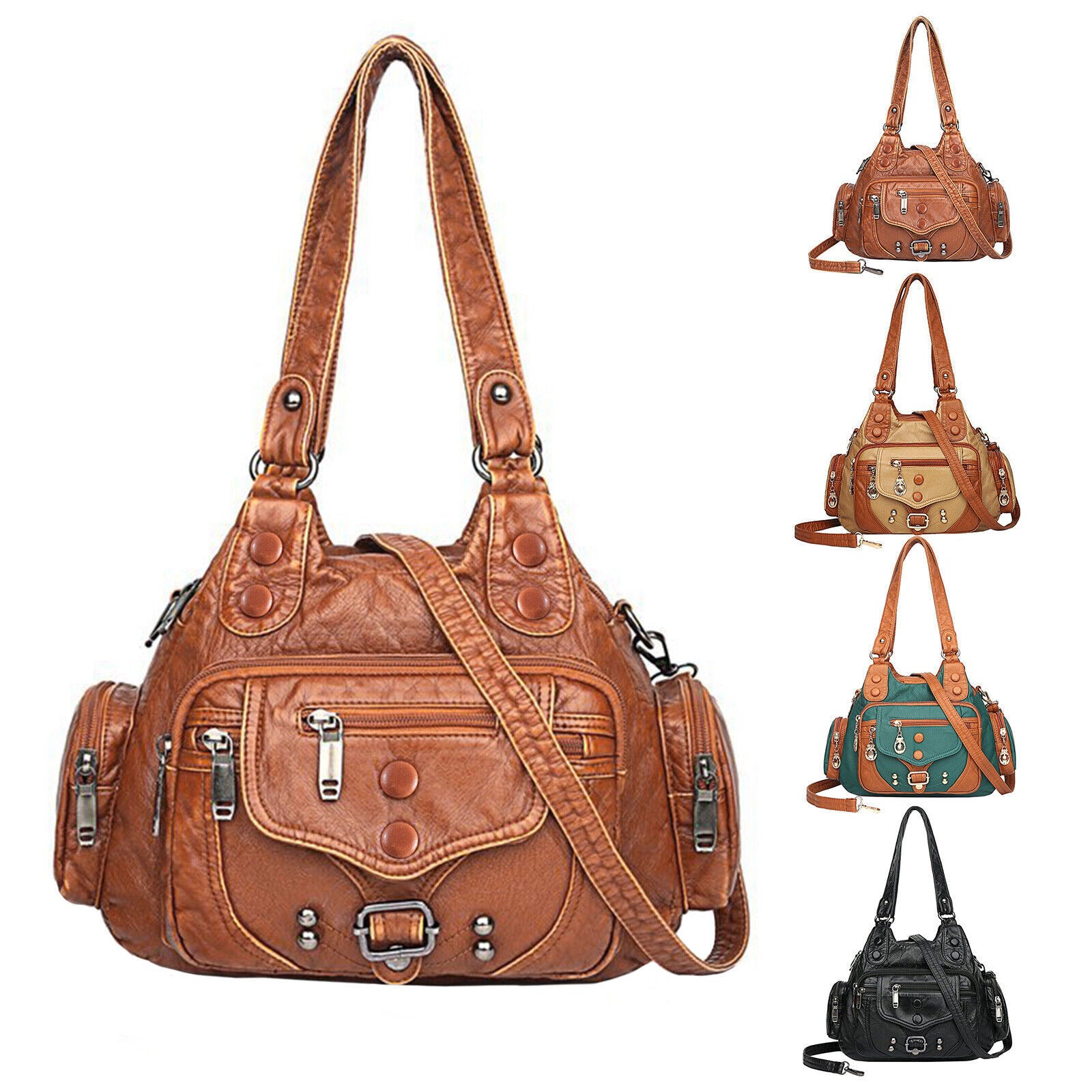 Soft Women Bag Faux Leather Large Shoulder Tote Crossbody Hobo Bag Handbag Purse