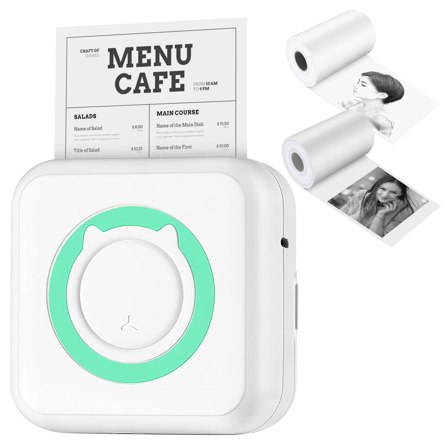 Pocket Wireless Thermal Printer Portable Mini Sticker Maker Machine Rechargeable Inkless Photo Printer for Printing Label Journal Study Notes Memo Pho