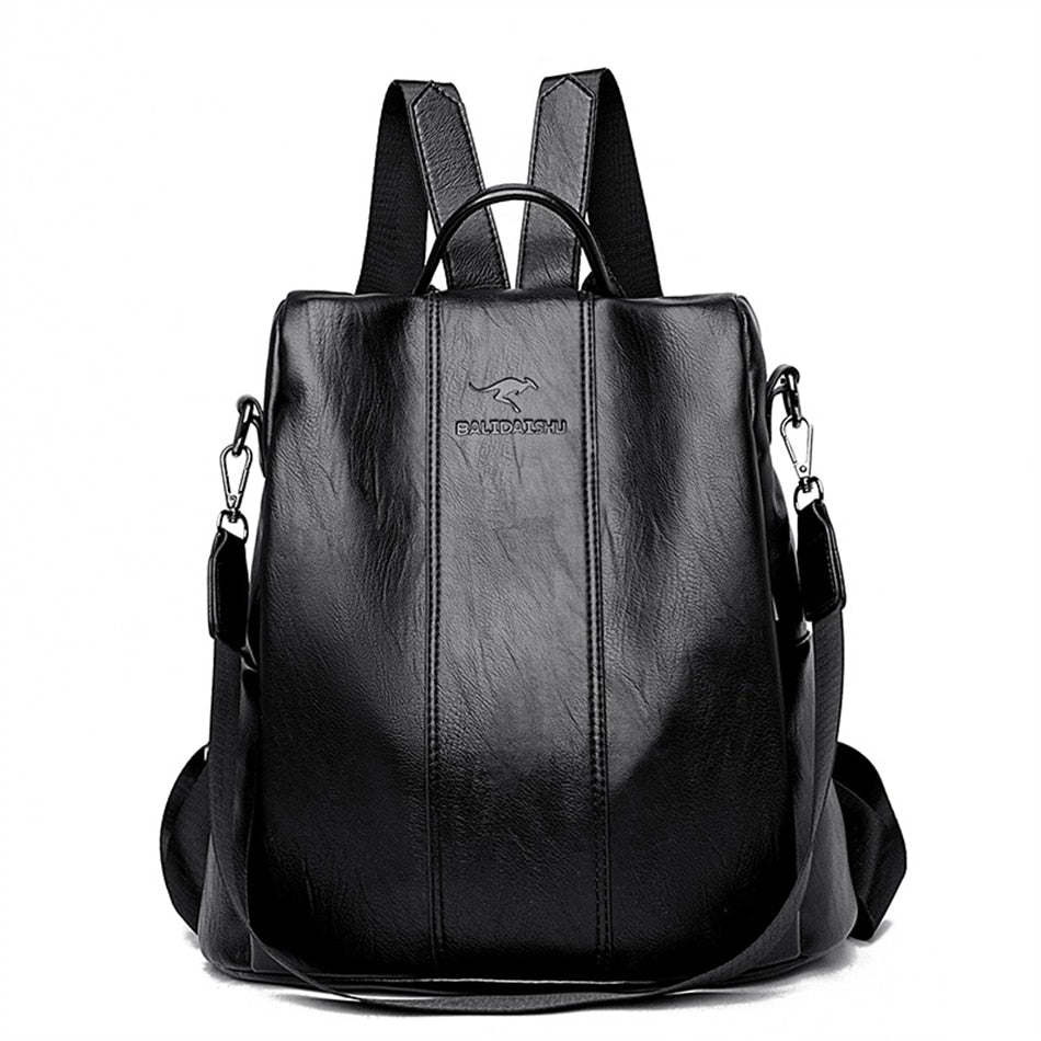 Ladies Anti-theft Soft Leather Backpack Women Vintage Shoulder Bag High Capacity Bag