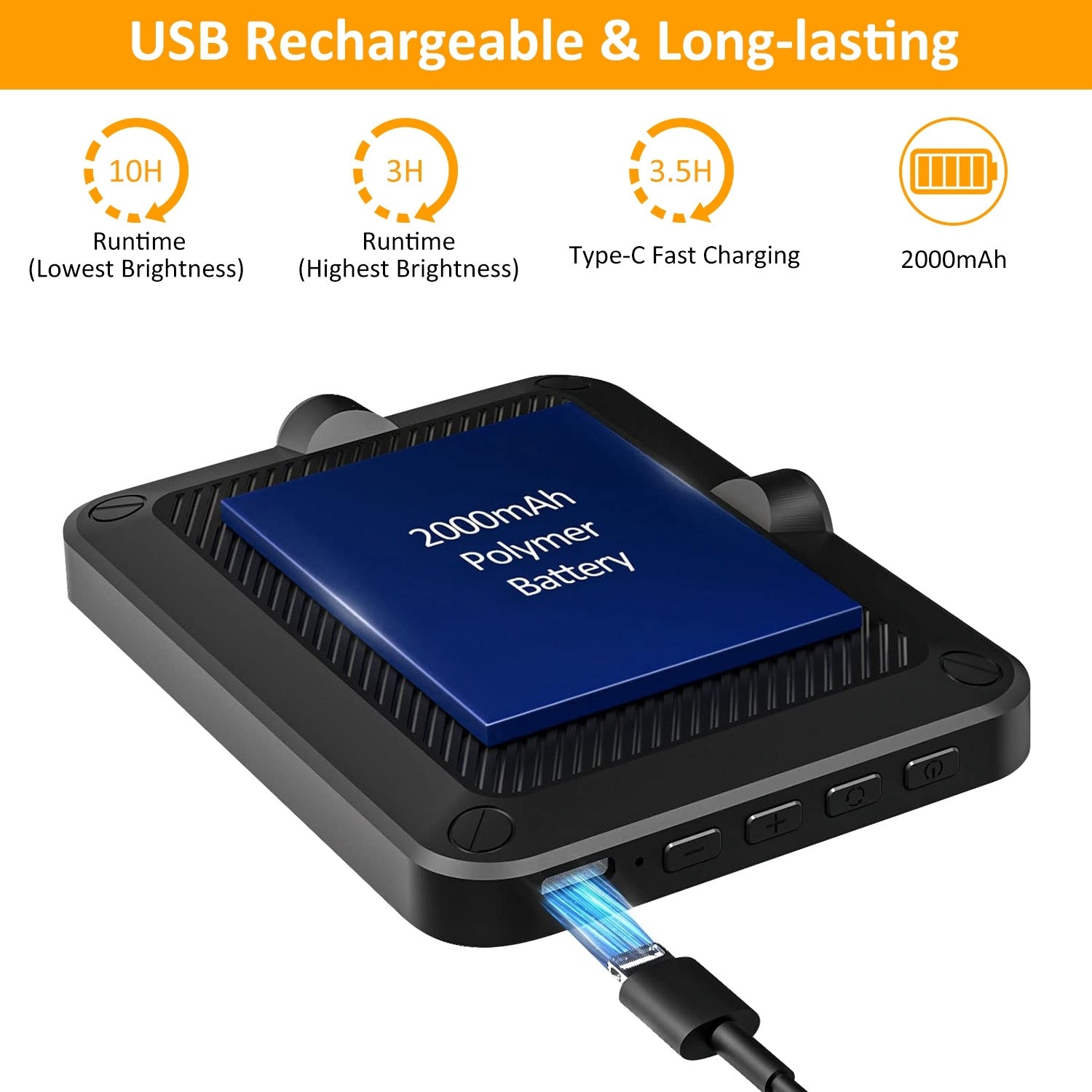 Rechargeable Selfie Light Fill Light 2000mAh Portable Clip On Light with 3 Light Modes 10 Brightness Levels for Phone Laptop Live Stream Make up Photo