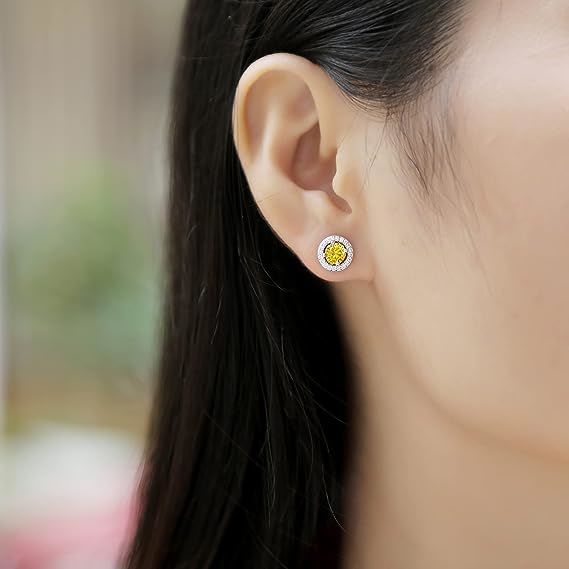 Certified Moissanite Ear Studs with S925 Sterling Silver Created