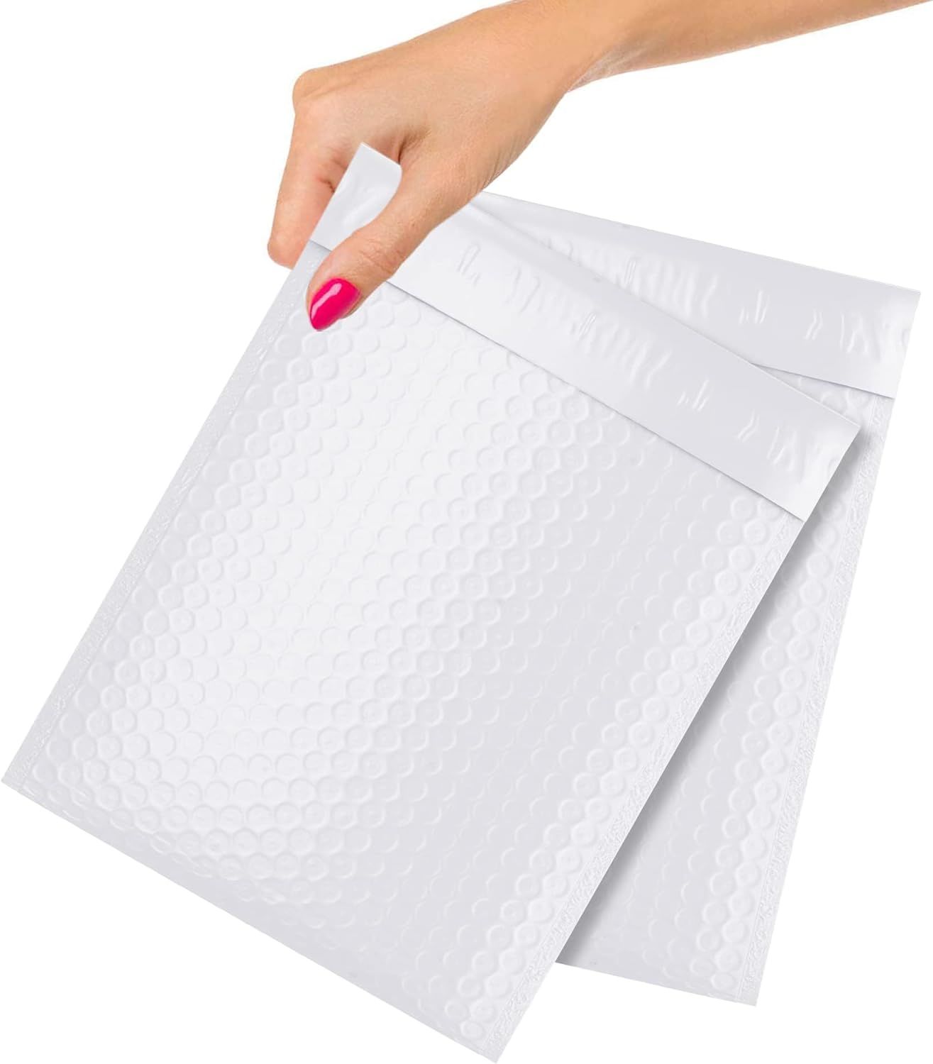 Poly Bubble Mailer 6.5" x 9", Pack of 25 White Padded Envelopes, Waterproof Bubble Mailers Padded, Tear-Proof Padded Mailing Envelopes, Cushioning Pad