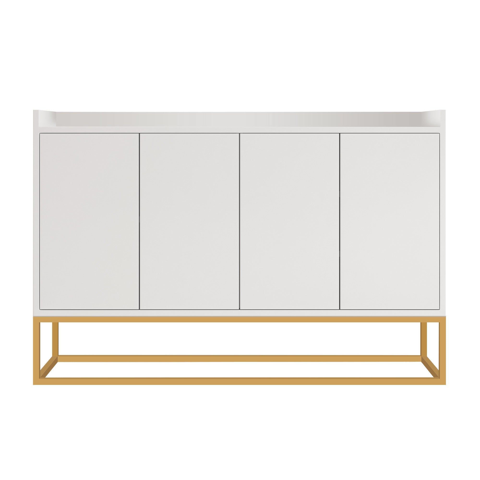 Modern 47" White Buffet Sideboard Kitchen Sideboard Cabinet with 4 Doors in White