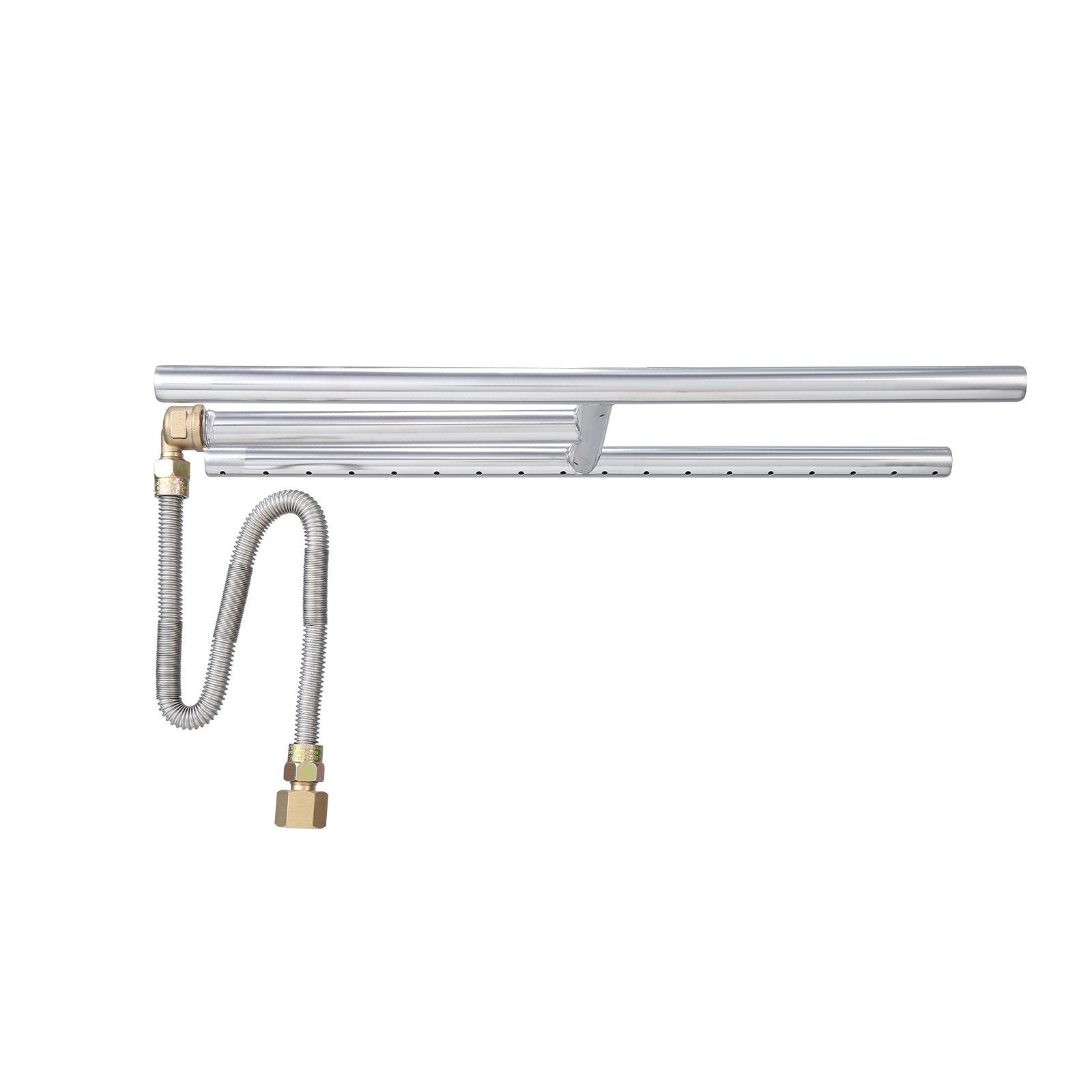 VEVOR 6 x 18 inch Drop-in Fire Pit Pan, Rectangular Stainless Steel Fire Pit Burner, Natural & Propane Gas Fire Pan H-Burner 90,000 BTU for Indoor or Outdoor Use