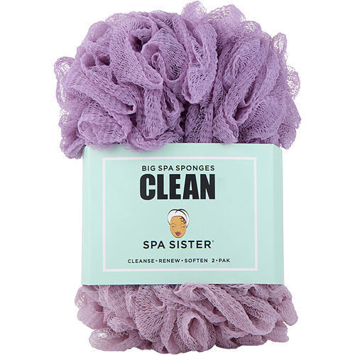 SPA ACCESSORIES by Spa Accessories SPA SISTER JUMBO SPONGE 2 PACK (LAVANDER & MAUVE)