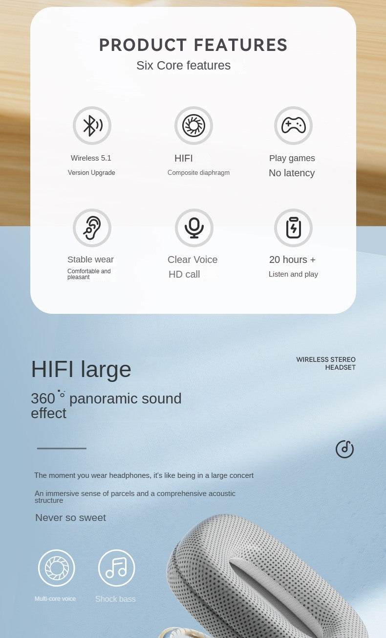 New P9 Pro Max Wireless Bluetooth Headphones HiFi Stereo Noise Cancelling Waterproof Mic Pods Over Ear Sports