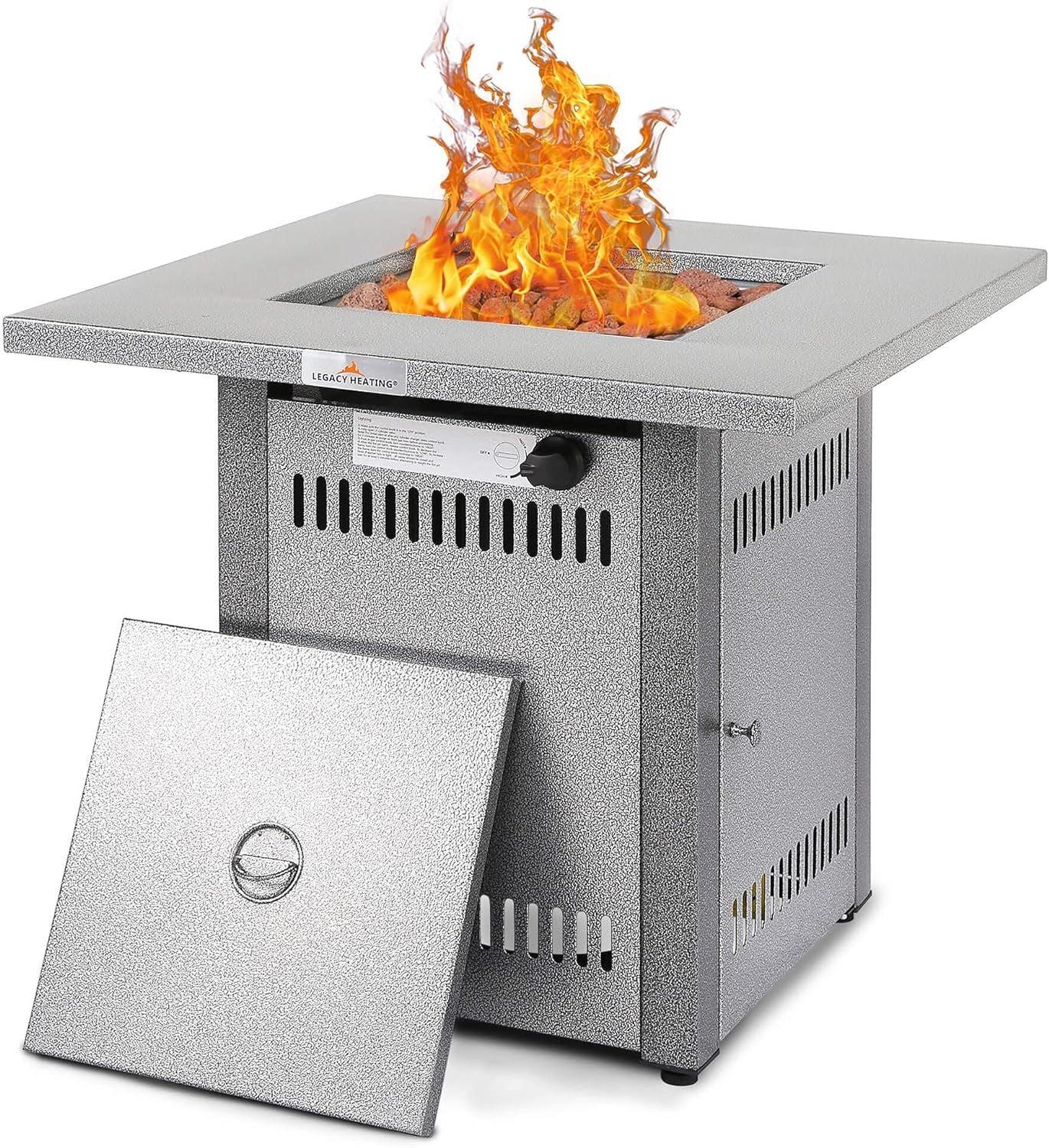 Propane Fire Pit Table, 50,000 BTU Square Fire Table, Fire Pit Propane for Outside Patio, Add Warmth and Ambience to Gatherings and Parties On Patio Deck Garden Backyard