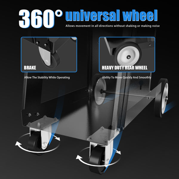 Welding Cart Heavy Duty, Mig Tig Welder Cart for Plasma Cutting Machine with 3-Tier Shelf, Side Hooks and Tank Storage(FBA)