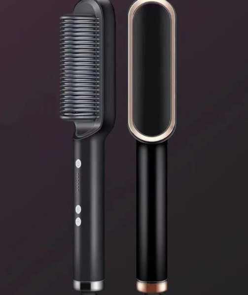 Hair Straightener Brush, Ring Hair Straightener Comb Straightening Brush for Women with 5 Temps 20s Fast Heating & Dual Voltage