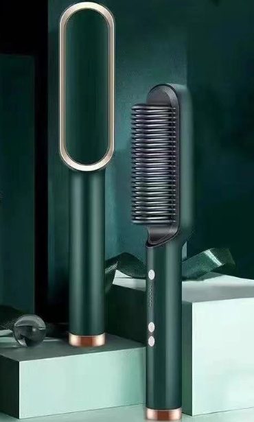 Hair Straightener Brush, Ring Hair Straightener Comb Straightening Brush for Women with 5 Temps 20s Fast Heating & Dual Voltage