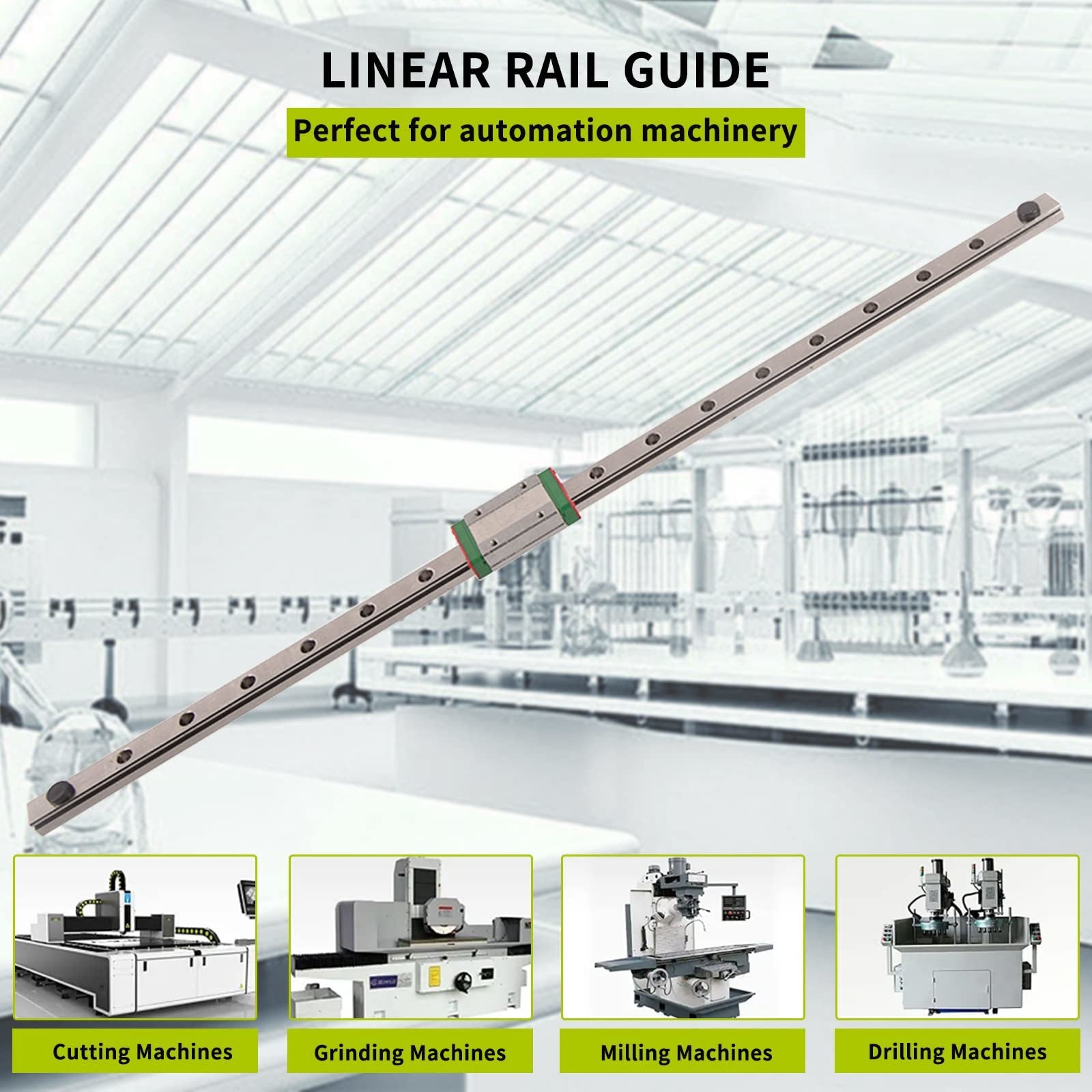 MGN12H Linear Rail Guide with 2 Stainless Steel Carriage Blocks for 3D Printers, CNC Machine Upgrade, Machining and Other Linear Motion Measurement Eq