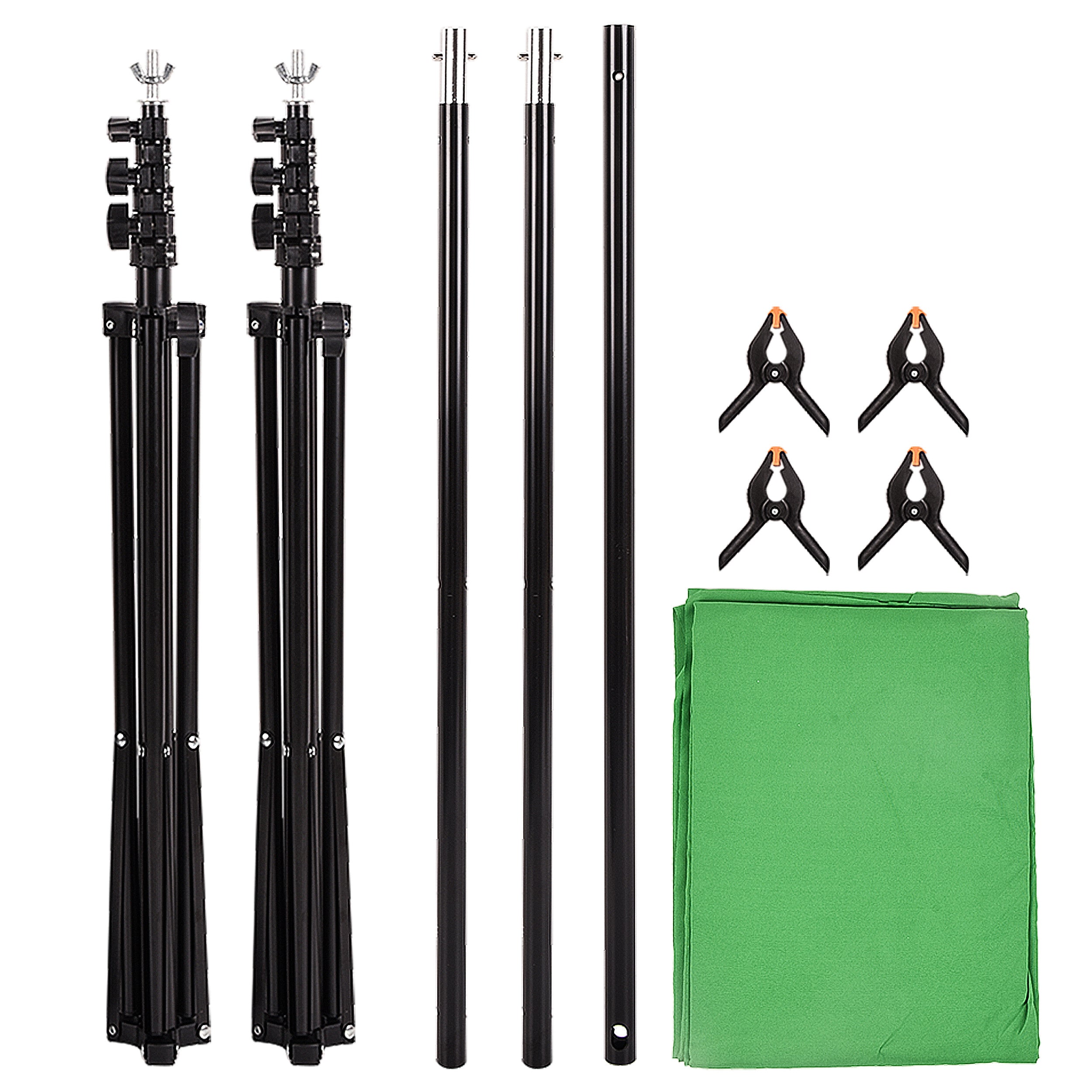 6.56 x 9.85ft Green Screen Backdrop Stand Kit, Photography Background Support Stand with Carrying Bag for Photo Video Studio YouTube Streaming Equipme